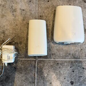 NETGEAR ORBI MODEL RBR 20 ROUTER WHITE HOME MESH TRI-BAND (INCLUDES MODEM)